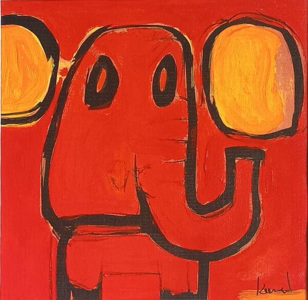 painting on paper by karel van kakketist elephant (29)