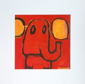 painting on paper by karel van kakketist elephant (29)